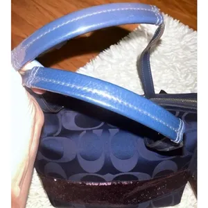 COACH Sequin Trim Signature Monogram Shoulder Bag thumbnail 9