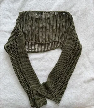 Princess Polly Kennedy Cropped Sweater Olive thumbnail 4