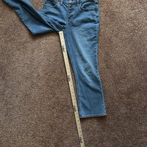 J Crew Jeans Mid Rise Flare Crop Womens 27 Button Fly Blue Retro Denim Preppy thumbnail 8