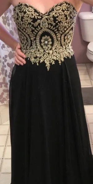 Gold Embroidered Gown thumbnail 2