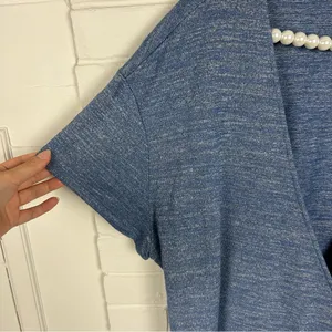 Gap Blue Stretch Knit Wrap Style Top Size XXL thumbnail 7