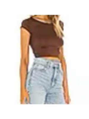 Free People Sheer Cap Sleeve Cappuccino Women's Top Size M SKU#C24101 thumbnail 3