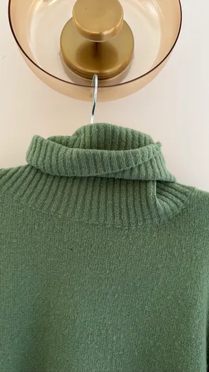 Princess Polly Green Turtleneck Sweater Cropped thumbnail 3