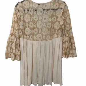 Boho Lace Bell Sleeve Babydoll Mini Dress / Tunic Festival Hippie Cottagecore M thumbnail 6