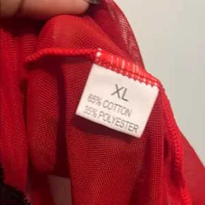 Vibrant Red Chemise Baby doll with Black Lace Trim XL thumbnail 3