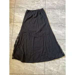 Halara NWOT Womens Black Lace Trim A-Line Maxi Skirt Elastic Waist Size Medium thumbnail 6