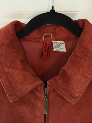 Vintage genuine suede jacket Orange Size XL thumbnail 4