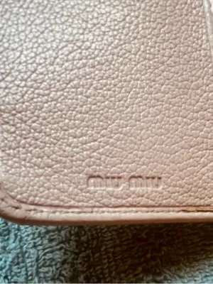 Miu Miu Madras Fiocco Trifold Wallet Blush Pink Leather Bow COA Authentic -EUC thumbnail 6