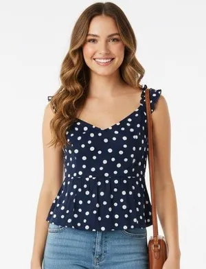 ABERCROMBIE & FITCH Women’s Polka Dot Zip Up Top thumbnail 1