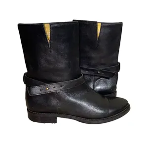 Madewell The Biker Black Leather Slip-On Moto Grunge Biker Ankle Boots Size 7.5 thumbnail 2