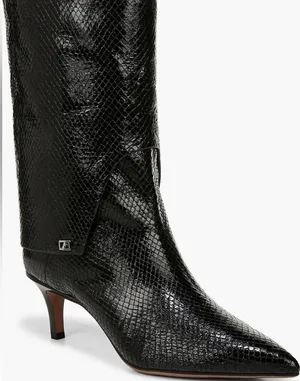 Franco Sarto Alberta Bootie In Black Snake Print Faux Leather ankle boots 6 thumbnail 1