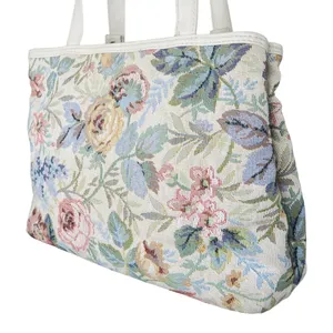 Vintage 80s Mitzi Floral Tapestry Shoulder Bag thumbnail 5