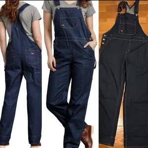 Dickies dark-wash loose straight- baggy leg fit denim carpenter bib overalls,XS thumbnail 4