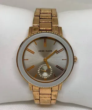 Anne Klein women watch rose gold tone small second 35mm round quartz running thumbnail 1