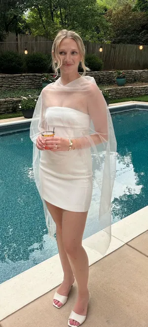 Shop fancy bridal dress with cape thumbnail 1