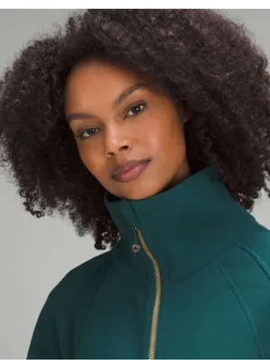 Lululemon Oversized Funnel-Neck Half Zip Scuba Storm Teal w/Gold Zipper size M/L thumbnail 2