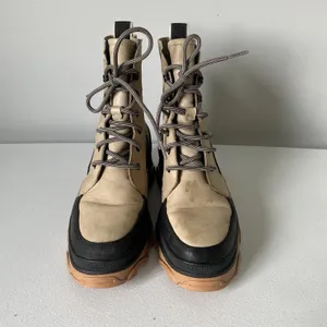 SOREL Brex Waterproof Lace Winter Fall Boot Sandy Tan Black Chunky Sole Size 7 thumbnail 3