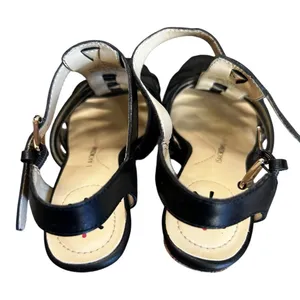 Isaac Mizrahi Black Leather Simmer Strappy Wedges size 5.5 thumbnail 5
