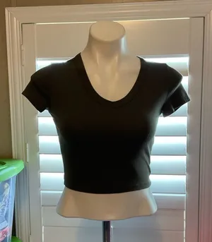 Wild Fable Black Crop Top thumbnail 1
