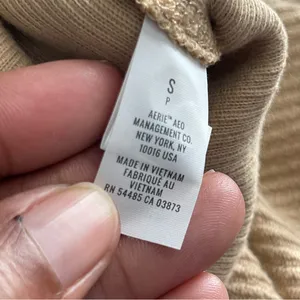 AERIE | Tan Textured Hoodie Sweatshirt Sz S thumbnail 10