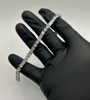 Jewelry by Lyra Moissanite Iced Out Tennis Bracelet Silver 5mm 7” Brand New VVS1 Fast Shipping thumbnail 1