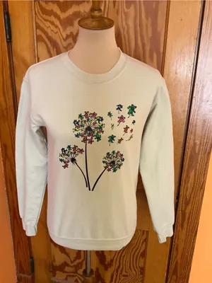 Grateful Dead Dancing Bears Dandelion Sweatshirt XS Hippie Deadhead Pullover thumbnail 3