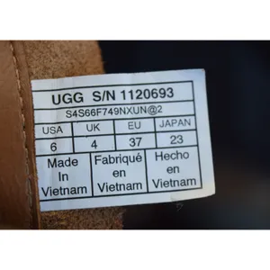 UGG Deconstructed Lace Leather Side Zip Boots Women Brown Good Size 6 Toe Round thumbnail 15