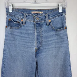 Levi's Ribcage Straight Ankle Jeans Medium Indigo Blue Highest Rise Size 26 thumbnail 3