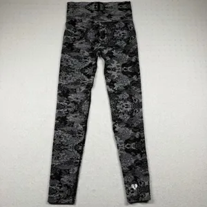 Women’s Best Seamless Leggings Size Small Black Gray Jacquard Camo High Rise thumbnail 2