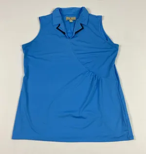 Sport Haley Shirt Womens Large Blue Sleeveless Golf Polo Performance Stretch thumbnail 1