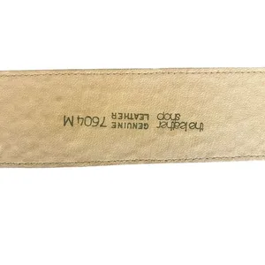 The Leather Shop Women’s M Brass Buckle Wide Belt‎ Embossed Tan Leather Cowgirl thumbnail 4