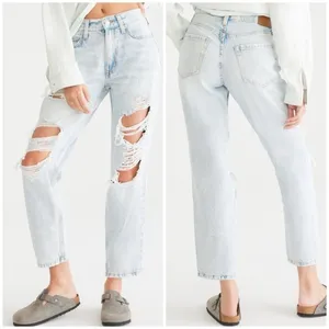 Aeropostale Mom Ripped Jeans Light Wash Distressed thumbnail 2
