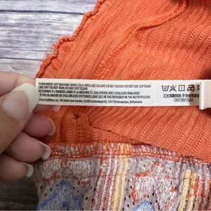 Free People Orange Ribbed Sleeveless Open Back Morning Rise Jumpsuit *FLAWS thumbnail 13