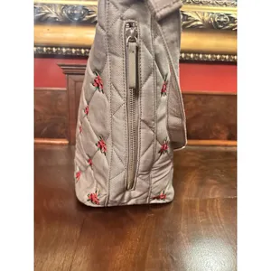 Vera Bradley Carson Hobo Bag‎ Denim Gray Floral Quilted Crossbody NWT thumbnail 5