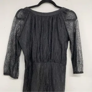 Anthropologie Maeve Vintage Black Lace Mini Dress Womens 4 Whimsigoth Witchy thumbnail 6
