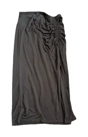 Marc New York Black stretchy Maxi‎ Side Slit Skirt w/ Elastic waist Size M Olive thumbnail 1