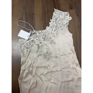 Zara ZW Collection Asymmetrical Satin Lace Dress One Shoulder Ethereal Budoir thumbnail 4