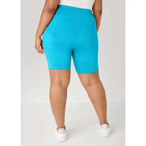 Ashley Stewart NWT Teal Blue Phone Pocket Biker Shorts Plus Size 22 / 24 thumbnail 3