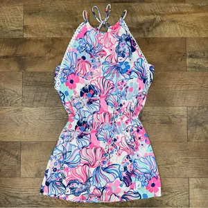 Lilly Pulitzer Gianna Make A Splash Skort Romper in Prosecco Pink thumbnail 13