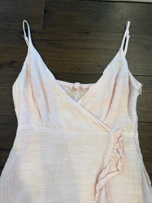 PacSun Lottie Moss Pastel Pink Ruffle Wrap Mini Dress - Size XS - C33-083 thumbnail 3