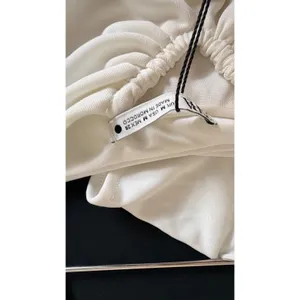 ZARA White Long Sleeve Square Neck Ruched Crop Top Women‎ Size M thumbnail 3