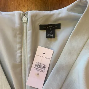 Ann Taylor dress size 8 NWT Light Mint Green ruffles on front zip up back thumbnail 3