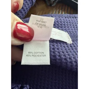 Victoria's Secret Waffle Knit Pajama Set Flannel Medium Purple Cozy New #FFF8-4 thumbnail 3