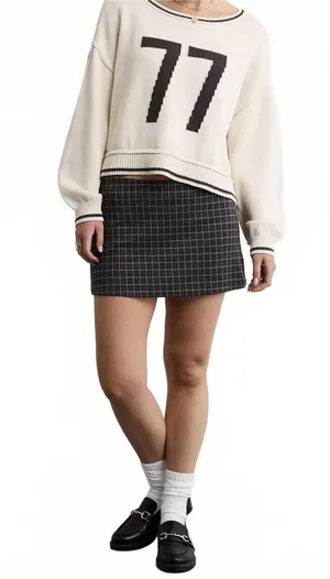AE It Knit Low-Rise Micro Skort American Eagle NWT Dark Brown Small thumbnail 1
