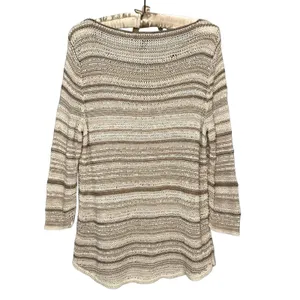 LRL Ralph Lauren Sweater Top XL Neutral Loose Knit Tunic Top Cotton Blend Beachy thumbnail 4
