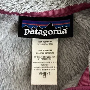 Patagonia Re-Tool Snap-T Pullover Gray‎ Purple Polartec Fleece Womens Jacket thumbnail 5
