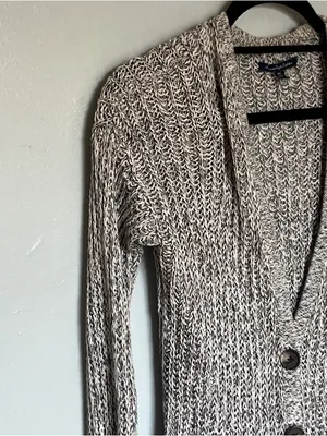 American Eagle Outfitters Marled Gray Button-Up Cardigan thumbnail 3