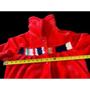 Rou Phang Extra Warm Soft Red Stripe Long Sleeve Top Bottom Pajama Lounge Set L thumbnail 11
