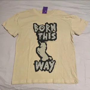 Unicorn "Born This Way" T-Shirt-Beige-XS-Lady Gaga thumbnail 1