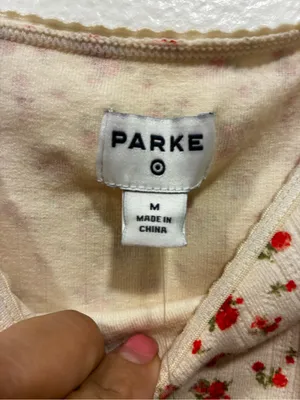 Parker × Target Women's Pointelle Tank Top - Cream Floral thumbnail 3